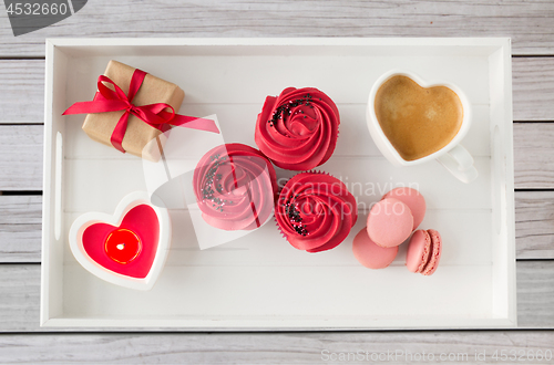 Image of close up of red sweets for valentines day