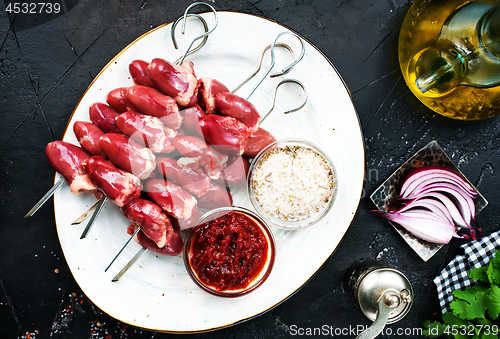 Image of raw chicken hearts