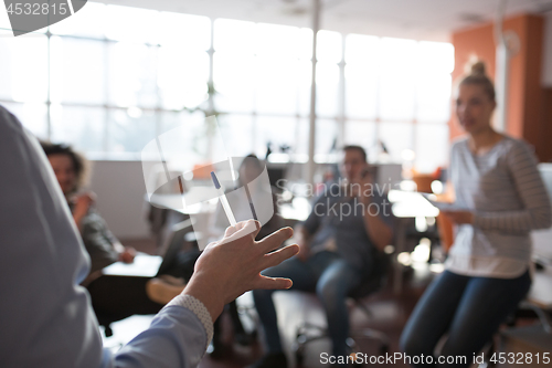 Image of Young Business Team At A Meeting at modern office building