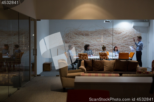 Image of Business Team At A Meeting at modern office building