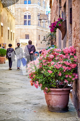Image of Street view of Pienza city, Italy