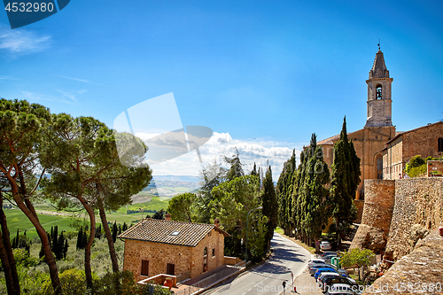 Image of View of the city walls of Pienza