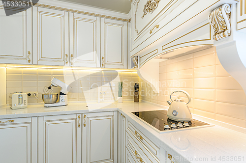 Image of neoclassic style luxury kitchen interior