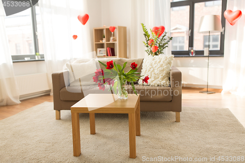 Image of living room or home decorated for valentines day