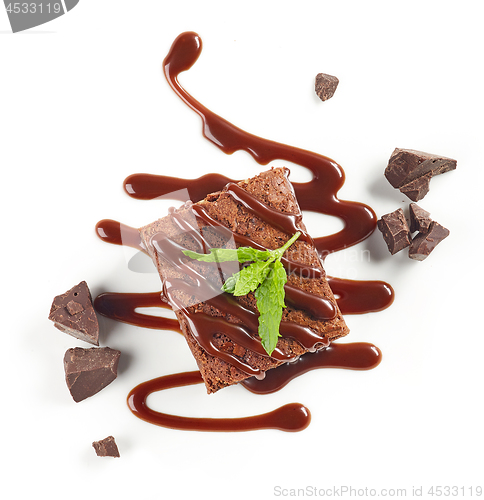 Image of brownie on white background