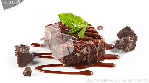 Image of brownie on white background