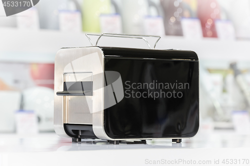 Image of Shiny black toaster