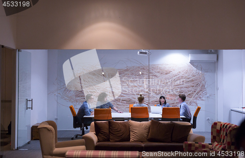 Image of Business Team At A Meeting at modern office building