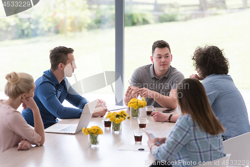 Image of Startup Business Team At A Meeting at modern office building