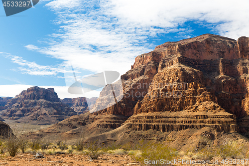 Image of view of grand canyon cliffs and desert