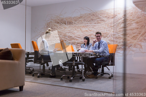 Image of Business Team At A Meeting at modern office building