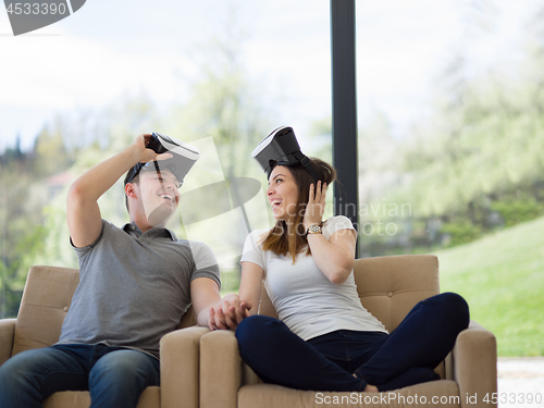 Image of Couple using virtual reality headset