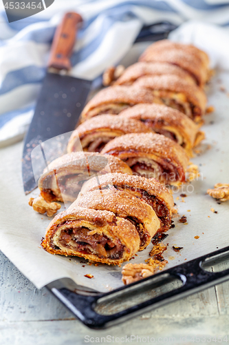 Image of Traditional Israel rugelach baking closeup.