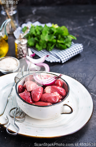 Image of raw chicken hearts