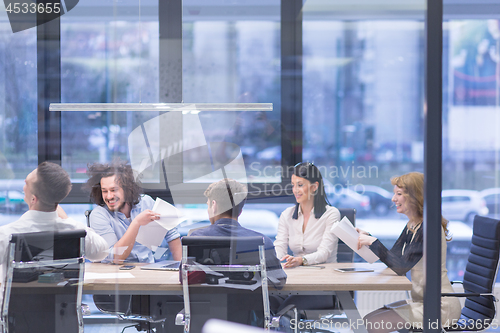 Image of Startup Business Team At A Meeting at modern office building