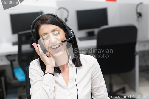 Image of female call centre operator doing her job