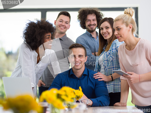 Image of Multiethnic startup Business Team At A Meeting at modern office 