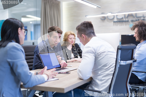 Image of Startup Business Team At A Meeting at modern office building