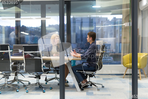 Image of Startup Business Team At A Meeting at modern office building