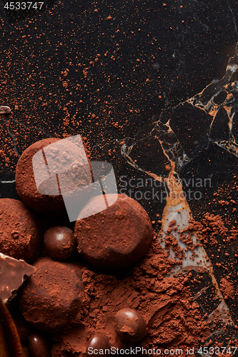 Image of Chocolate truffles with cocoa