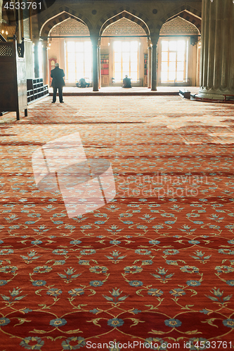 Image of beautiful interior inside a blue mosque