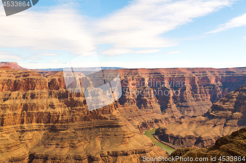 Image of view of grand canyon cliffs and colorado river