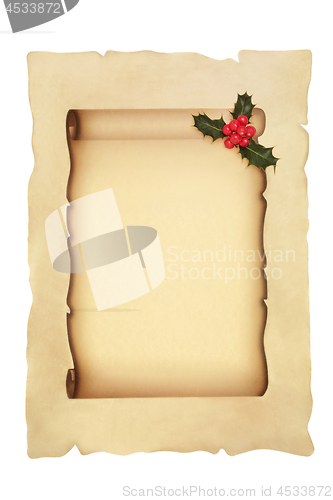 Image of Christmas Scroll with Holly