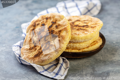 Image of Traditional turkish bread called bazlama.