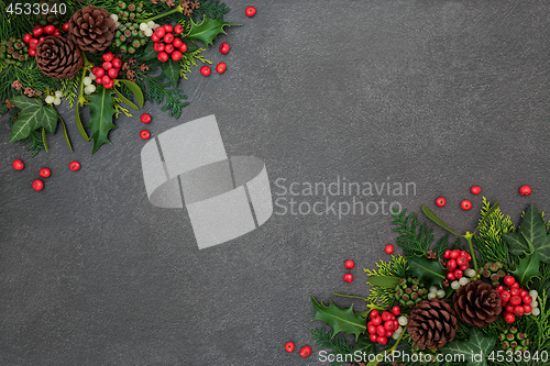 Image of Christmas and Winter Background Border