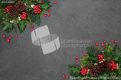 Image of Christmas and Winter Background Border