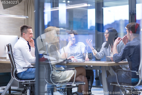 Image of Startup Business Team At A Meeting at modern office building