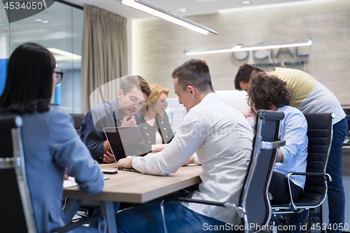 Image of Startup Business Team At A Meeting at modern office building