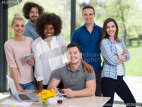 Image of Multiethnic startup Business Team At A Meeting at modern office 