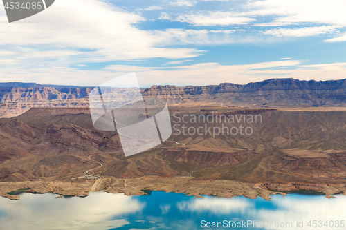 Image of aerial view of grand canyon and lake mead