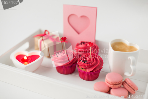 Image of close up of red sweets for valentines day