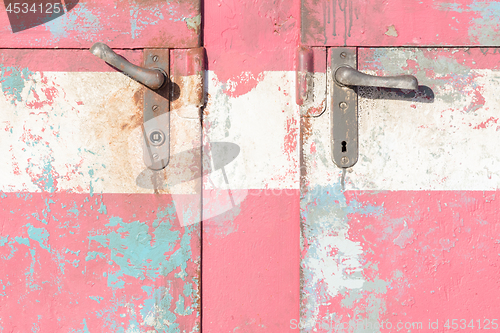 Image of Vintage door on the train compartment