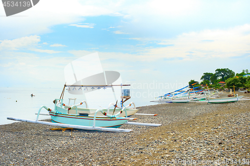 Image of Wooden Bali fishing boats