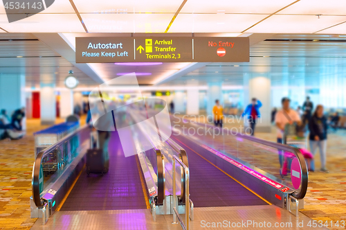 Image of Singapore airport travelator