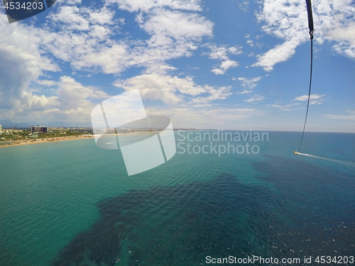 Image of Aerial view during parasailing