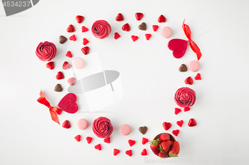 Image of sweets and strawberries on valentines day