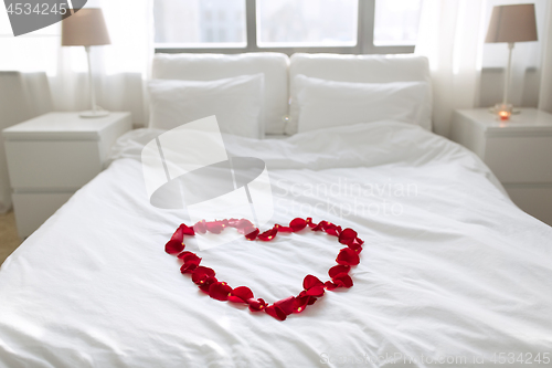 Image of cozy bedroom decorated for valentines day