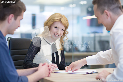 Image of Startup Business Team At A Meeting at modern office building