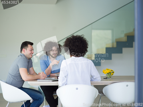 Image of Multiethnic startup Business Team At A Meeting at modern office 