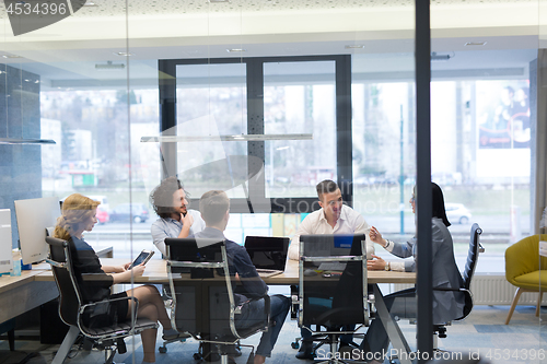 Image of Startup Business Team At A Meeting at modern office building