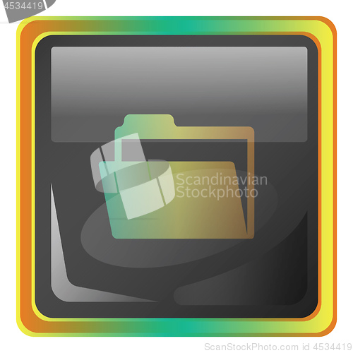 Image of Files grey square vector icon illustration with yellow and green