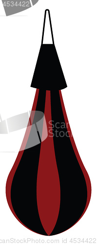 Image of A red and black punching bag to practice boxing vector color dra