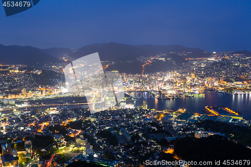 Image of Nagasaki City in japan at night