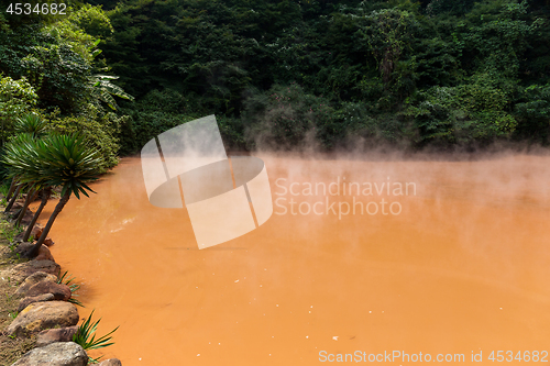 Image of Blood pond hell in Beppu city of Japan