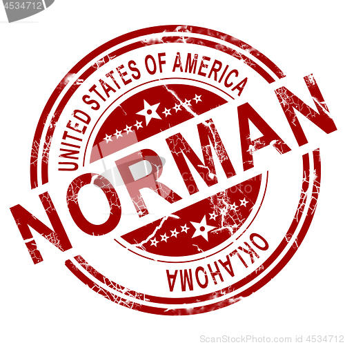 Image of Norman Oklahoma stamp with white background