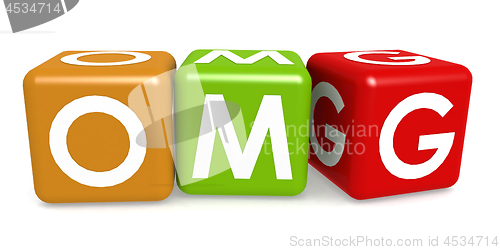 Image of Colorful cube with OMG word